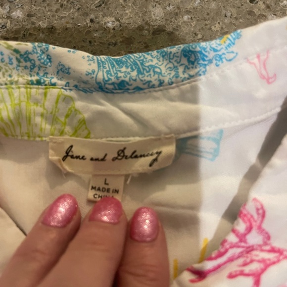 Jane & Delancy button down blouse resort wear size L - Picture 11 of 11